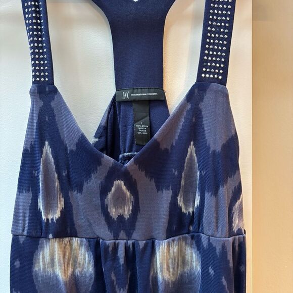 Inc purple navy embellished racerback tank women’s size L - Picture 5 of 6